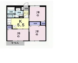 シャルマン北川毛A【1階】の間取り