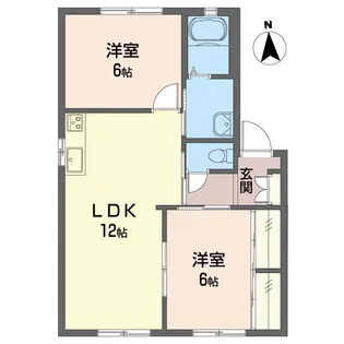 コスモガーデン【A201号室】の間取り