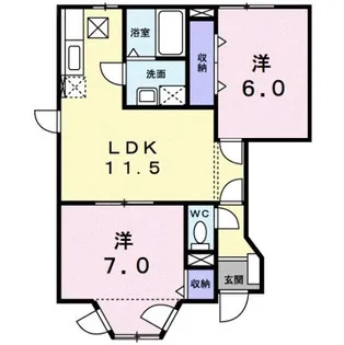 グリーンゲイブルズ 105【1階】の間取り