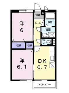 シャトー野口Ⅱ【1階】の間取り