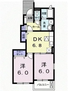ウエスト エアリーA【1階】の間取り