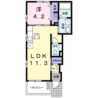 ミニヨン・アンジュ【1階】の間取り