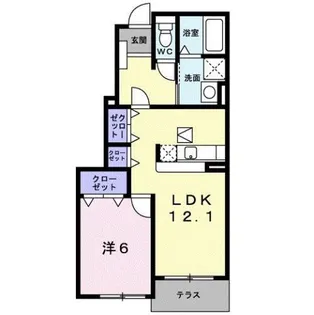 1LDKの間取り画像