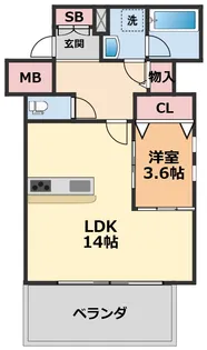 スペルビア勝山【1004号室】の間取り