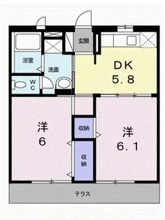 エルディム小栗【1階】の間取り