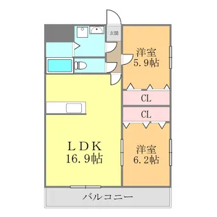 リーフライツ【201号室】の間取り