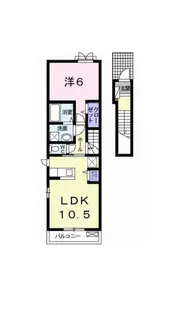 ミルト松前Ⅱ−Ⅱ【2階】の間取り