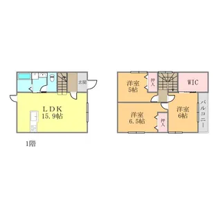 愛媛県松山市持田町2丁目【一戸建】の間取り