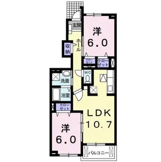 セントラルパークサイド市坪【1階】の間取り
