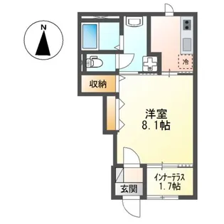シャイン・ウェスト【1階】の間取り