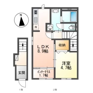 シャイン・ウェスト【2階】の間取り