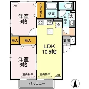 セジュール・ウメキⅢ【101号室】の間取り