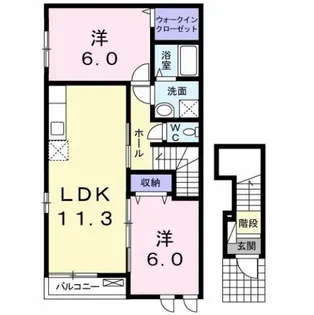 プリムローズ桜【2階】の間取り
