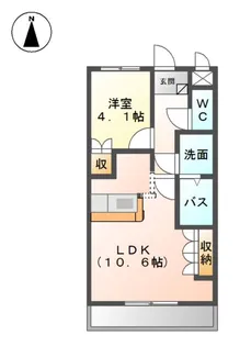 スカイハイツ弁天山【102号室】の間取り