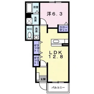 プリムローズⅡ B【1階】の間取り