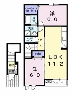 カルフール・K【2階】の間取り