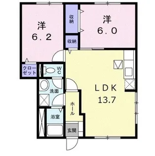 ハイツプレアリー【1階】の間取り