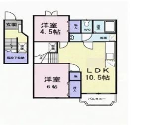ラルジュ余戸 A【2階】の間取り