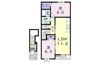 カルフール・K【2階】の間取り