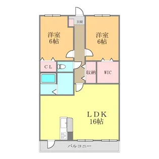 フォブール竹原【202号室】の間取り