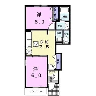 サンセットプレイスA【1階】の間取り