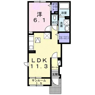 サンリット.FJ Ⅰ【1階】の間取り