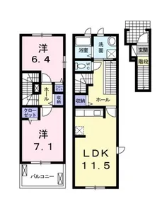 アンジュ・クレール【2階】の間取り