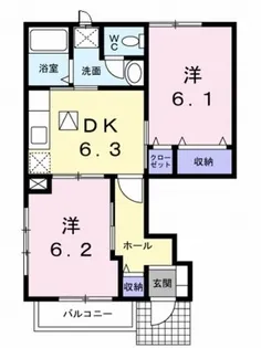 ヴィラ・エテルノB【1階】の間取り