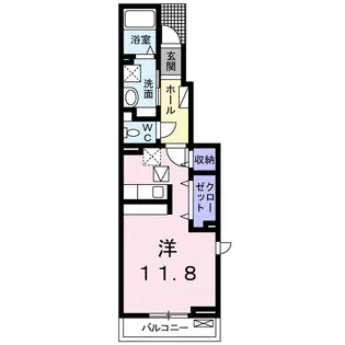 グランデ・プリムラB【1階】の間取り