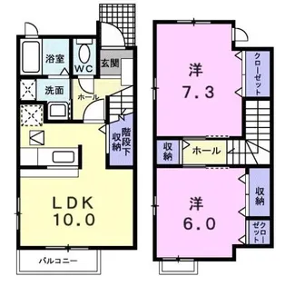 ヴィラ有ノ木【1階】の間取り