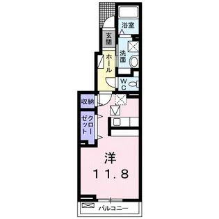 グランデ・プリムラB【1階】の間取り