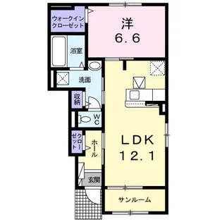 ノーブルハウス南方 B【1階】の間取り