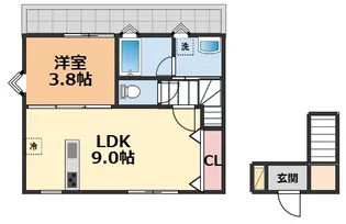 PRIM ROSE はなみずき A棟【A202号室】の間取り