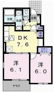 ノース・エンゼル【1階】の間取り