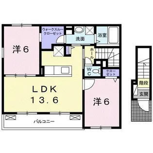 プリムヴェール【2階】の間取り