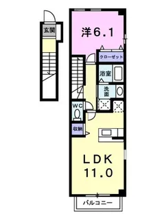 リヴァーパークⅡ B【2階】の間取り