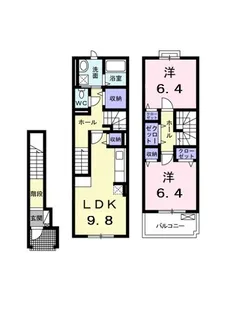 ニューカーサ・S B【2階】の間取り