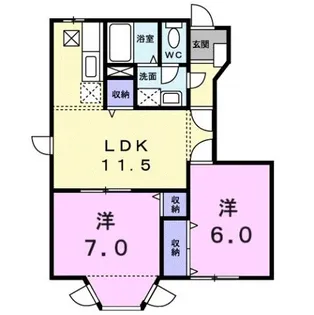ピュアハイムB【1階】の間取り