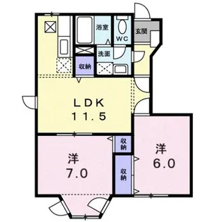 エスポワール紫音A【1階】の間取り