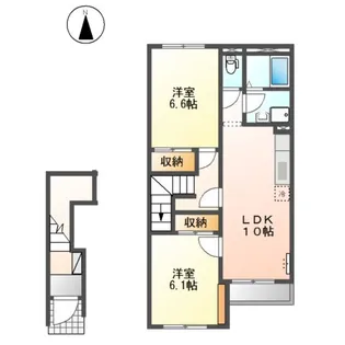 クレシア南黒田【206号室】の間取り