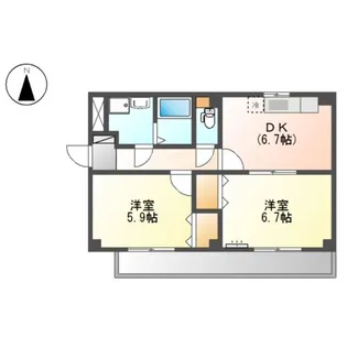 サン・コートM【205号室】の間取り
