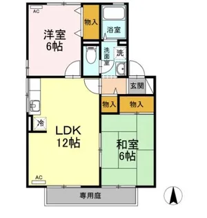 セントラルヴィレッジ桑原 B棟【B102号室】の間取り