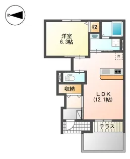 エスペランサ針田【1階】の間取り