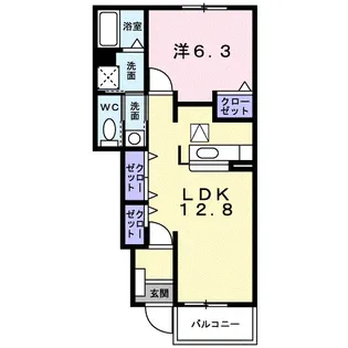 ウエスト・ブリーズ【1階】の間取り