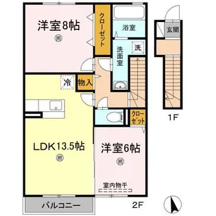 カーサ城北 A棟 B棟 C棟【B202号室】の間取り