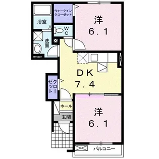 エスポワール南斎院【1階】の間取り