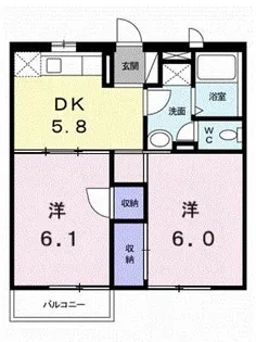 キャッスルコート B【2階】の間取り