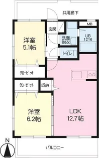 サンハイツ カミーリャ【101号室】の間取り