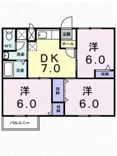 シャルマン北川毛B【2階】の間取り