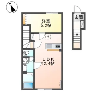 アジュール【206号室】の間取り